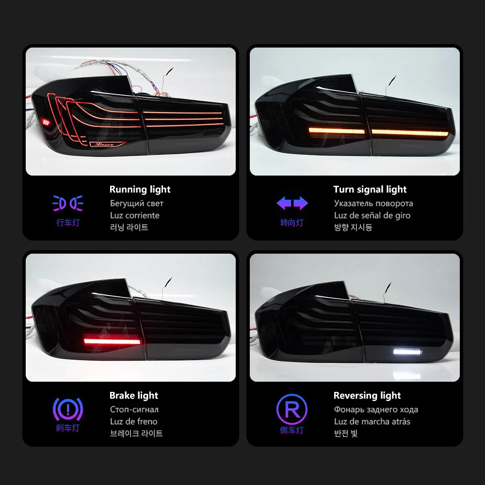 for BMW 3series F30,F35,F80 models modifying with laser lines on the rear lights, RGB LEDlight