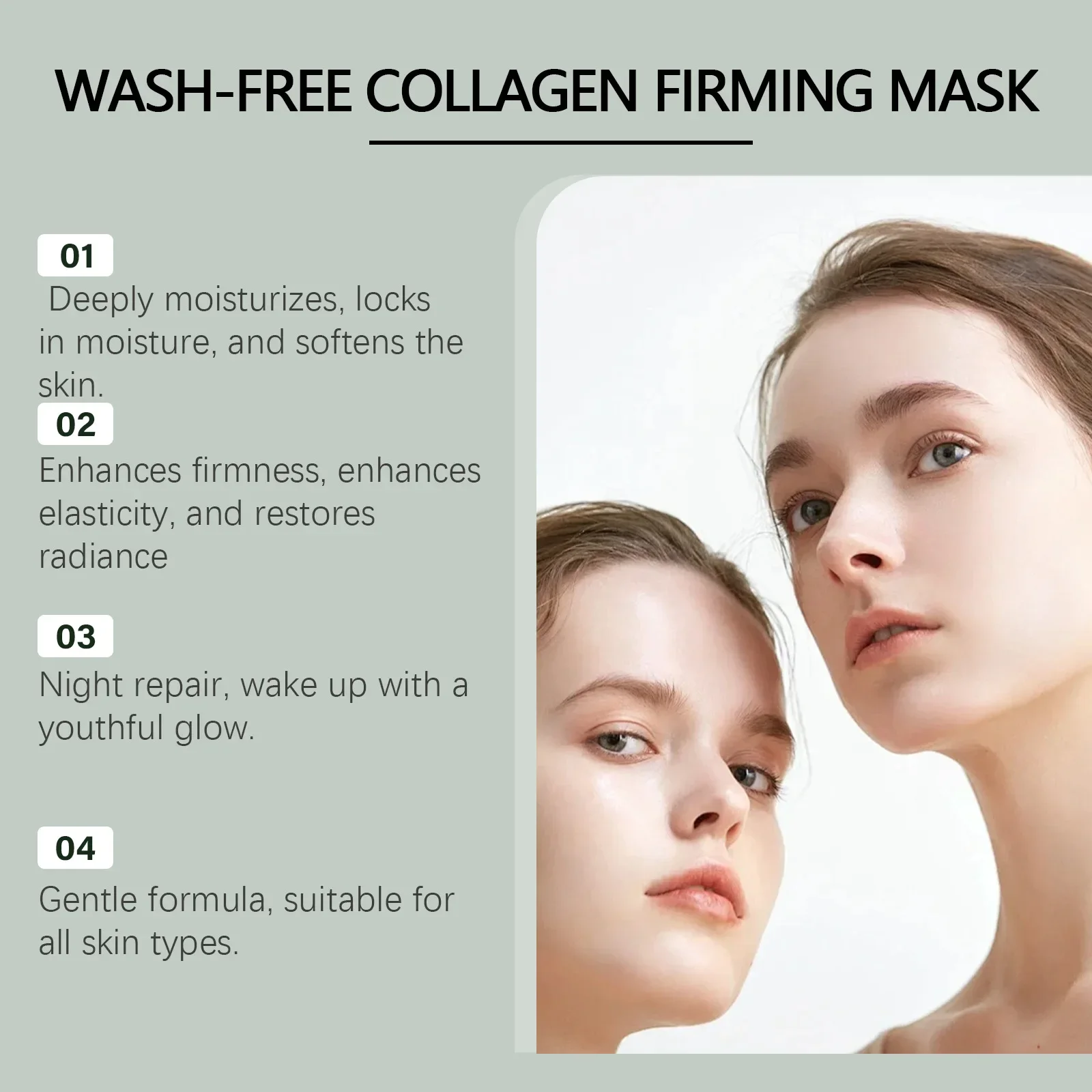 Collagen Sleeping Frozen Film Improve Skin Hydrating Moisturizing Skin Care Apply Type No-Water Wash Mask Wrinkle-Reducing Mask