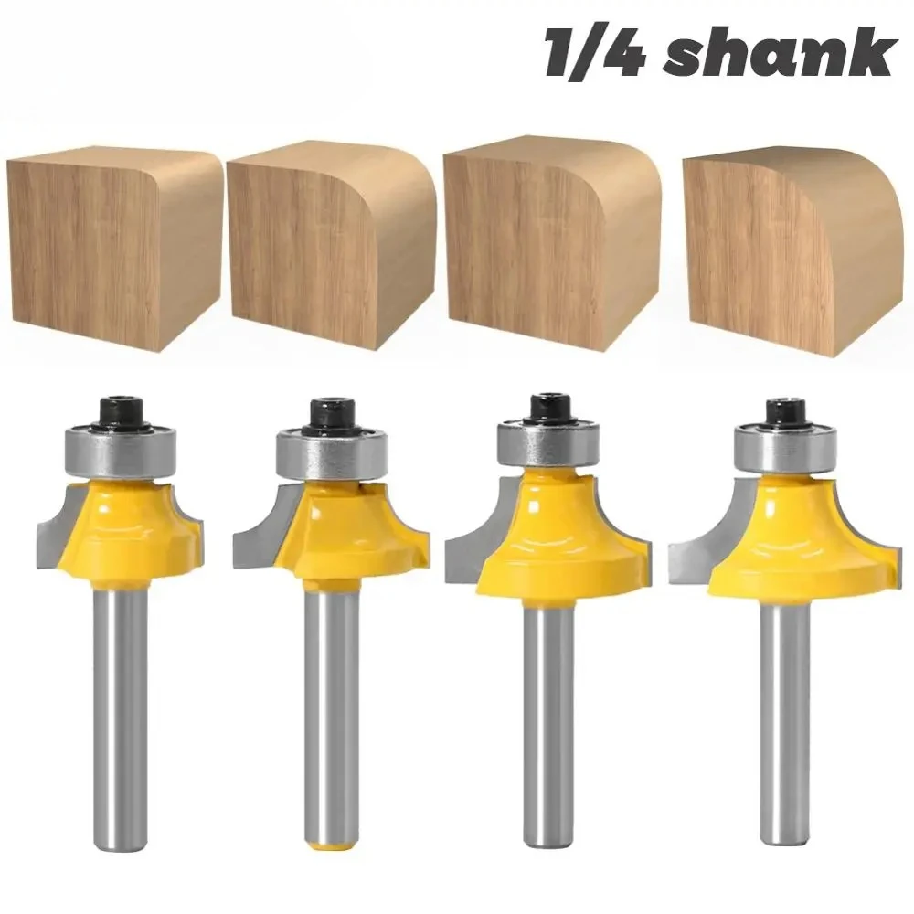 

1pc 1/4 shank Corner Round Over Router Bit with Bearing for Wood Woodworking Tool Tungsten Carbide Milling Cutter