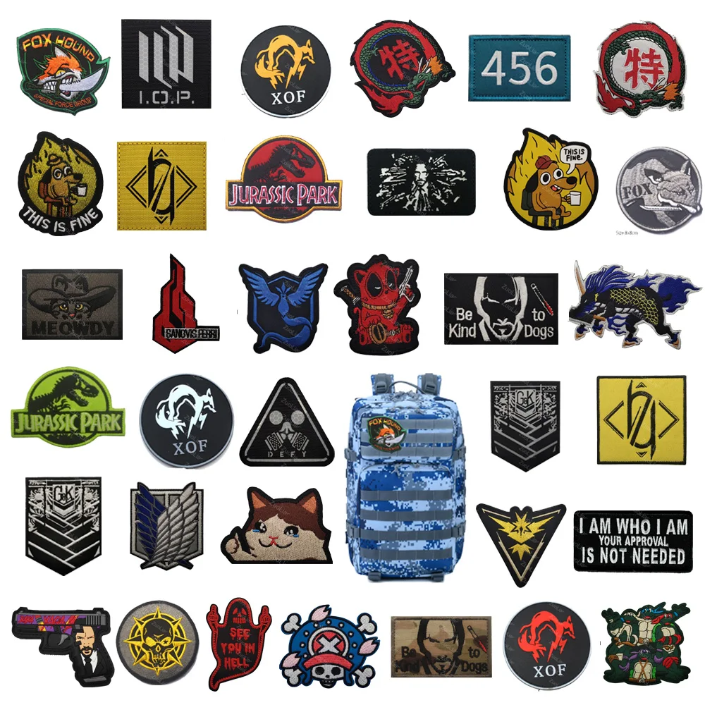 3D Embroidered Anime Little Master Girl Frontline Armband Wings of Freedom Backpack Hook and Loop Custom Patches for Clothing