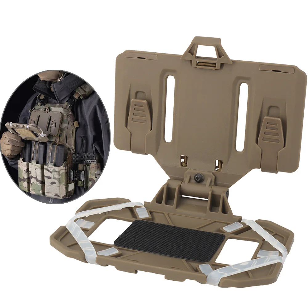 

Tactical Folded Navigation Board Holder, MOLLE Mobile Phone Mount Carrier, Smartphone Support, Hunting Vest, Chest phone Mount