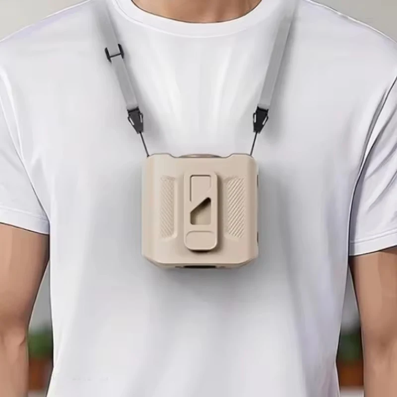 مروحة الخصر Xiaomi 8000 مللي أمبير قابلة لإعادة الشحن ومضادة للسقوط وممتصة للصدمات ومصباح يدوي خارجي ومراوح رقبة معلقة للرياضة