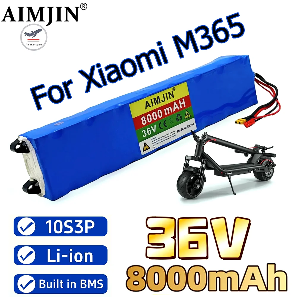 

10S3P 10500mAh 36V battery pack M365 36V electric scooter battery with built-in 18650 lithium battery and BBMS,