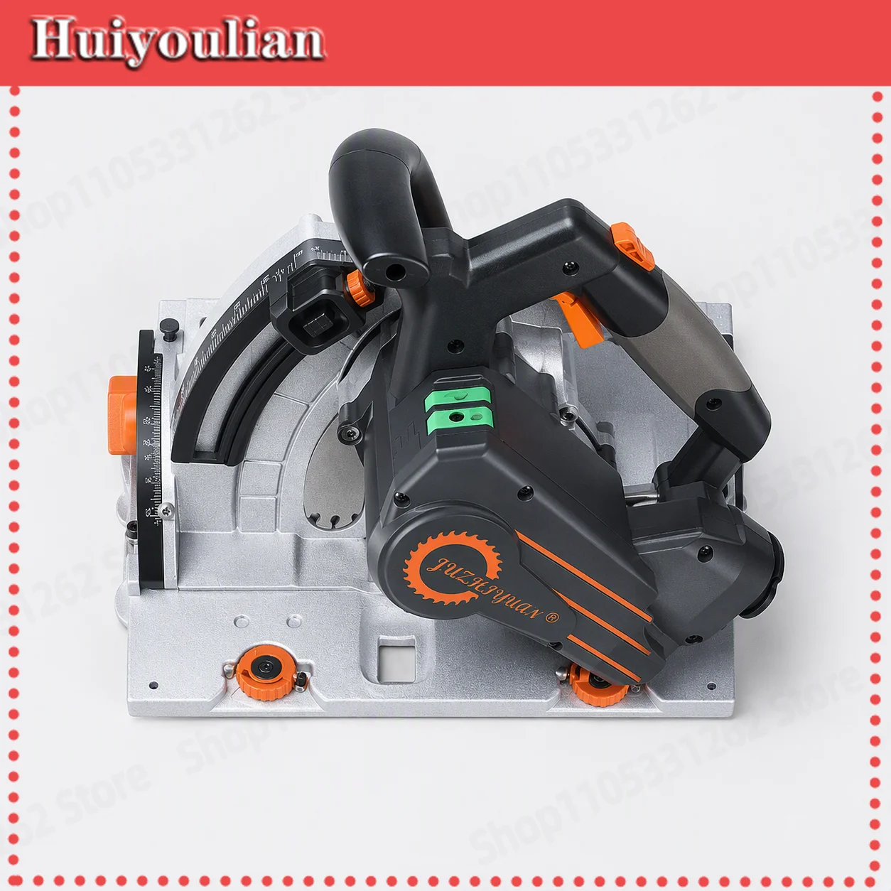 JZY SJ-55 Brushless Track Saw Kit 2KW 55mm 6470RPM 6-Speed Plunge Saw for Wood Aluminum – Dust Free Quick Stop -LBW001