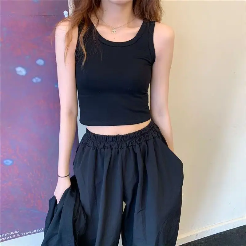 

Утягивающая удобная спортивная повседневная базовая майка в стиле ретро для женщин, универсальный базовый топ-бретелька