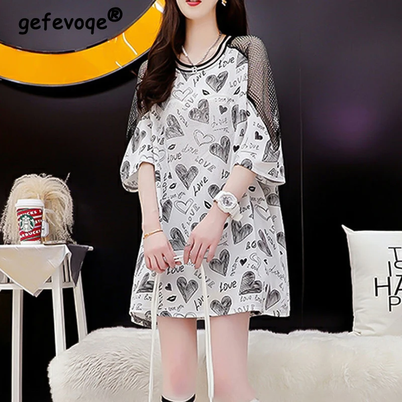 Women Korean Rhinestone Sexy Hollow Letter Graphic Print Y2K T Shirt Summer Casual Streetwear Short Sleeve Tees Loose Tunic Tops