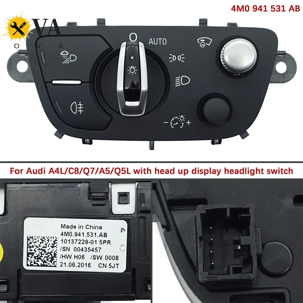 

4M0941531 AB For Q7 For A4 Headlamp Switch Control Unit OEM Part Number 4M0941531P Headlight Switch Replacement Car Accessories