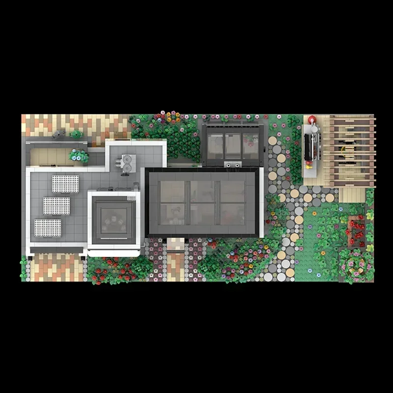 البيت الزجاجي وحدات Moc بنة بناء تكنولوجيا الطوب لتقوم بها بنفسك تجميع وحدات مدينة عرض الشارع لعبة هدية البناء