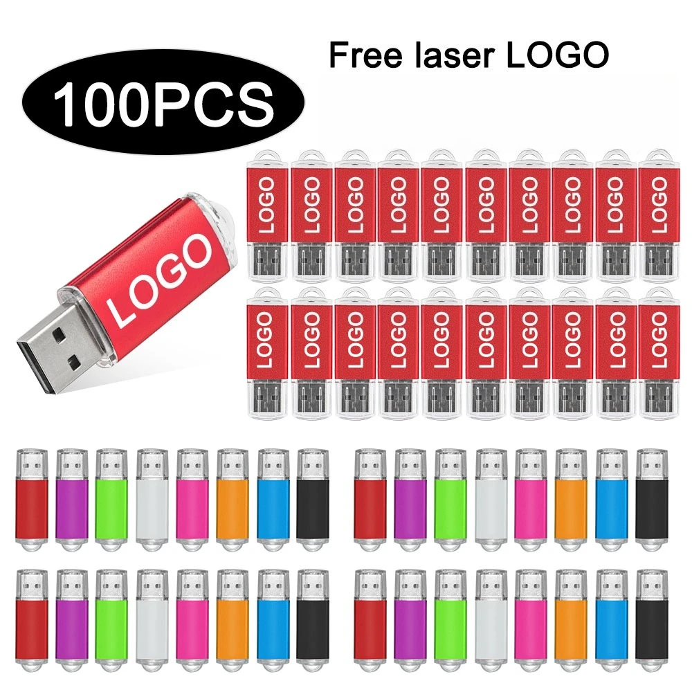 

100 шт./лот USB 2.0 металлические флеш-накопители 64 ГБ, 32 ГБ, 16 ГБ, 8 ГБ, 4 ГБ для фотографов, с возможностью нанесения логотипа бесплатно