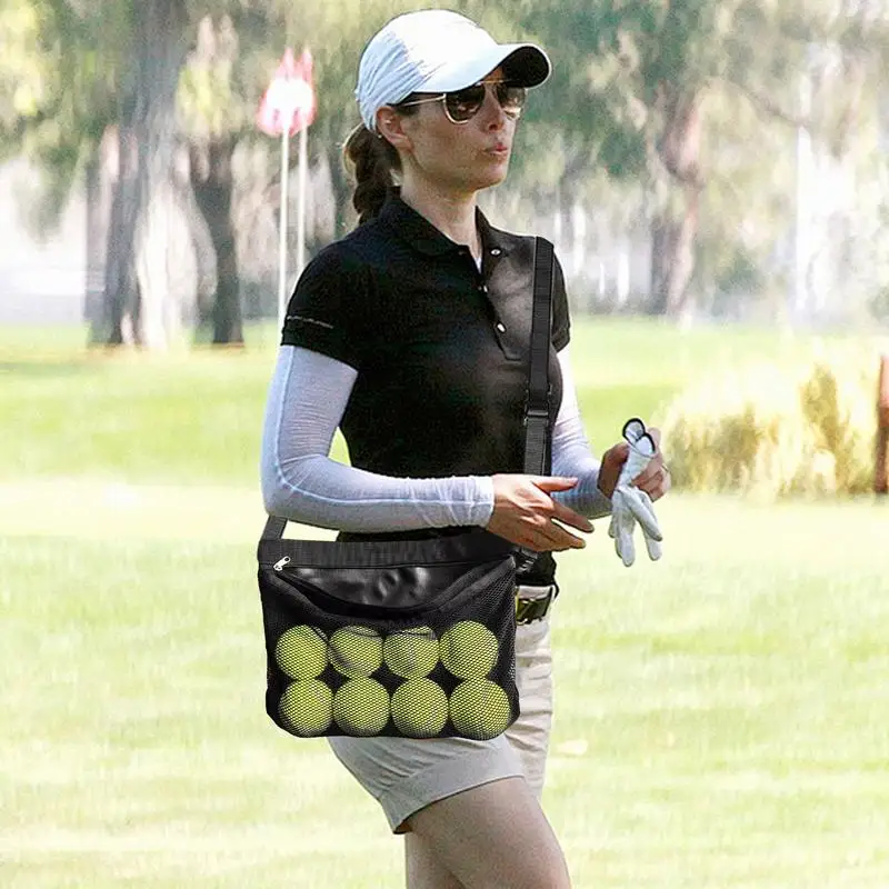 Golf Ball Waist Pouch Tennis Ball Holder Carrying Bag Waist Pouch Bag Mesh Waist Ball Pouch Tennis Balls Accessory For Women Men