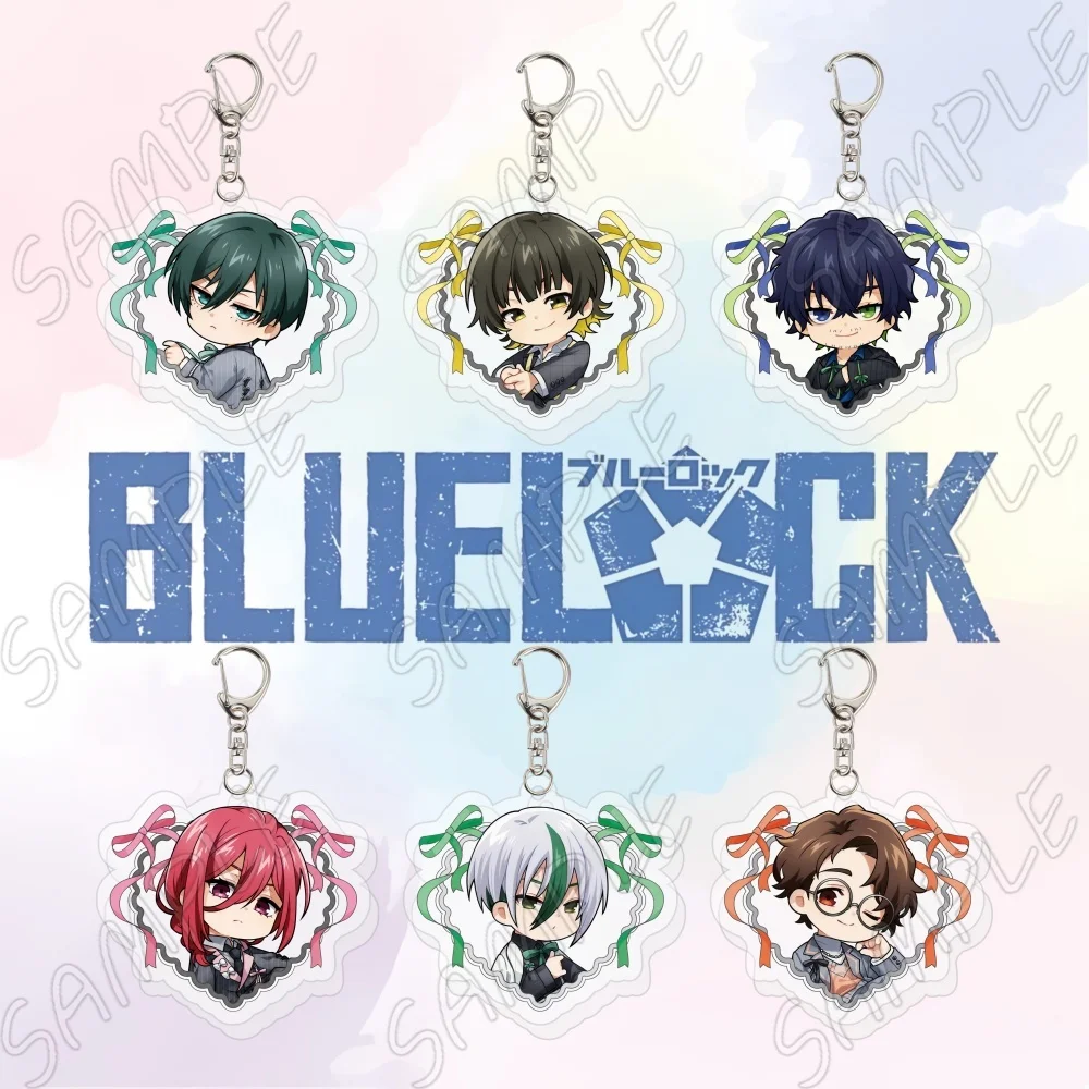 Anime BLUE LOCK Acrylic Keychain 6cm Isagi Rin Nagi Bachira Reo Cute Chibi Pendant Keyring Jewelry Bag Charm Gift Collection