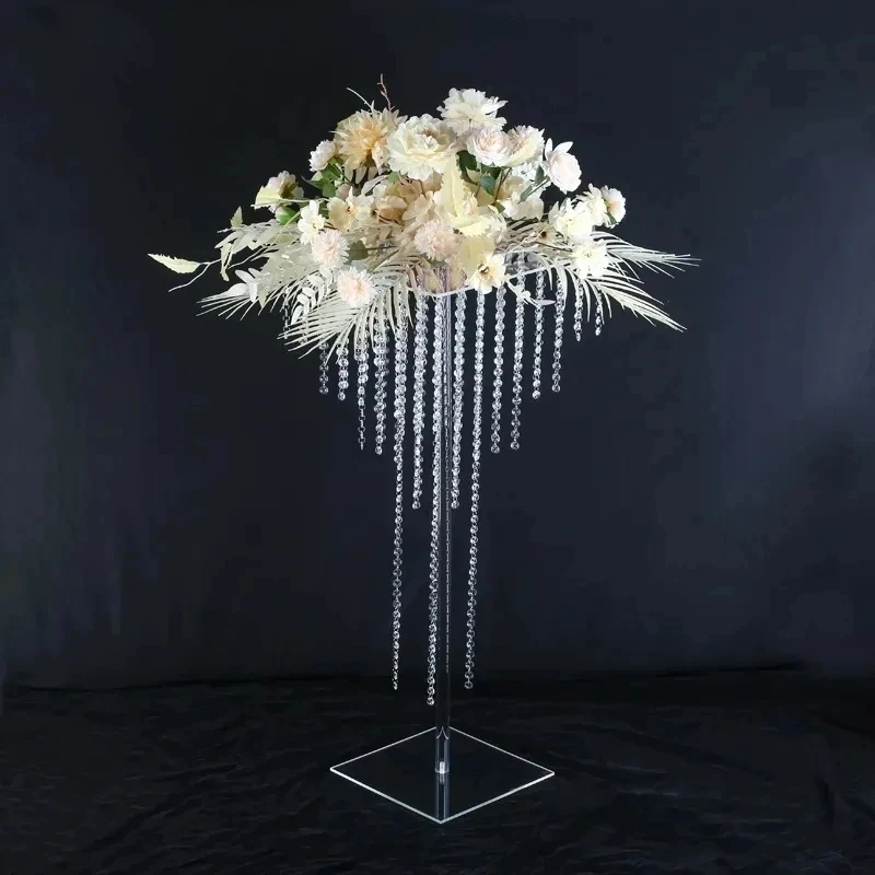 

6 Pcs Wedding Props Acrylic Bead Curtains Flower Racks Party Dining Table Decorations Wedding Site Decoration Supplies