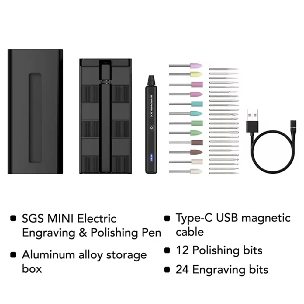 Ultra Engraving Pen – Cordless Rotary Tool Kit with 42 Bits for Electric Carving on Metal, Wood LK-AA215