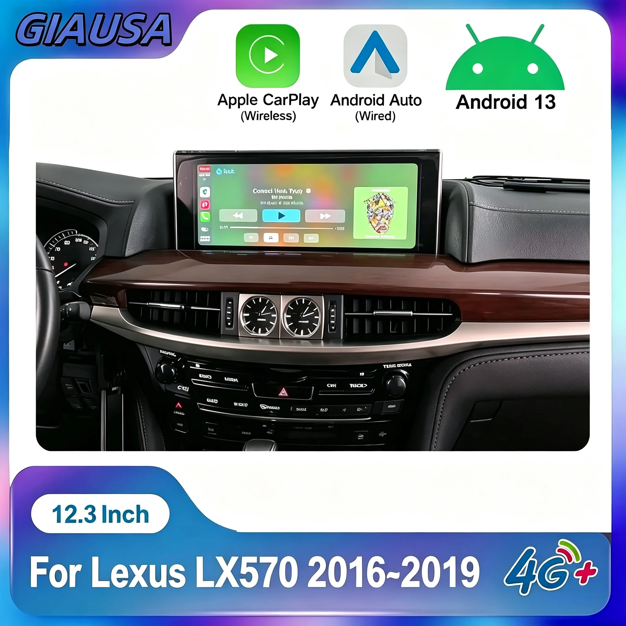 12.3 Inch Android 13 Car Radio For Lexus LX570 LX 570 LX450 2016-2019 Multimedia Player GPS Navigation Wireless Carplay 5G WIFI