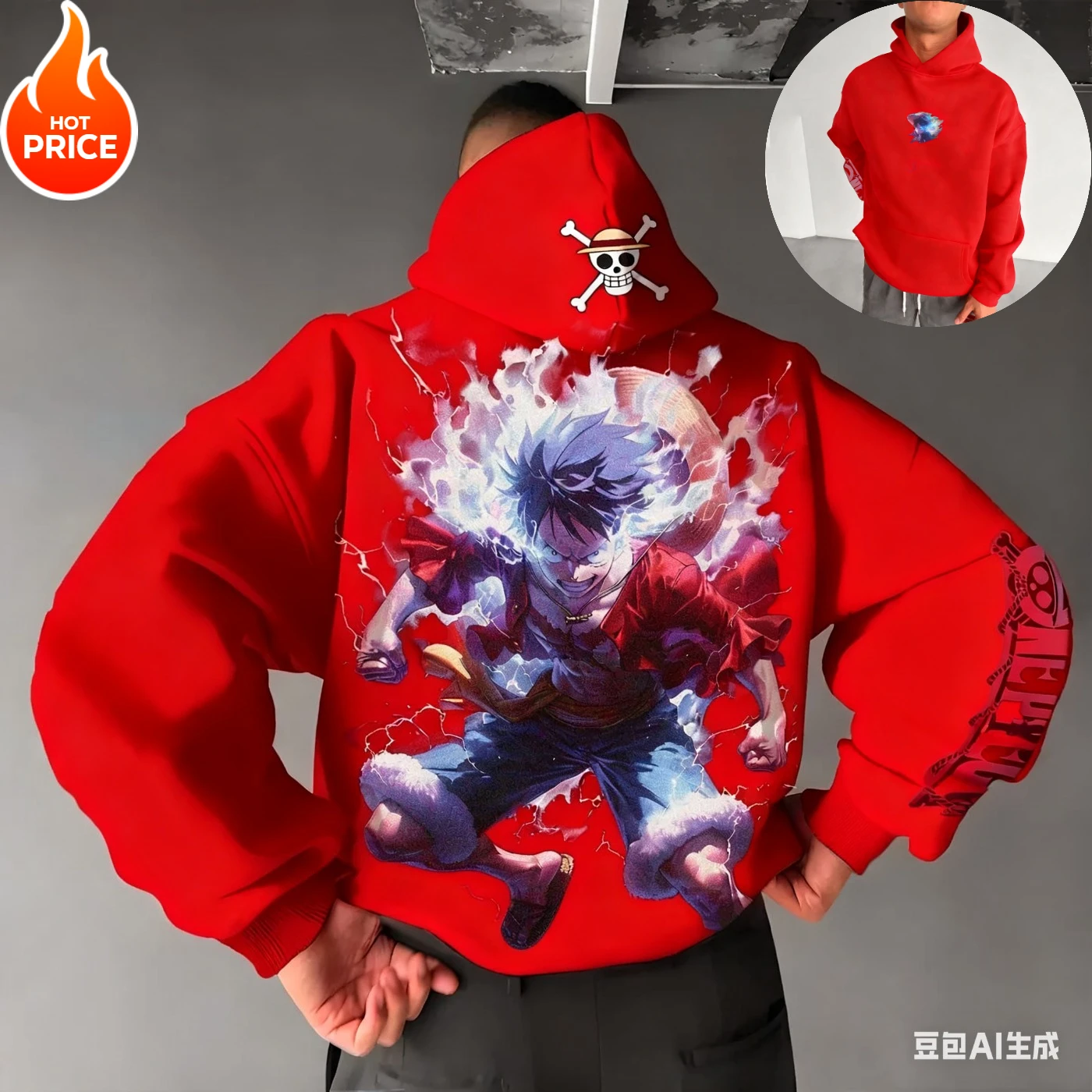 قطعة واحدة لوفي هاراجوكو 2025 جديد الشتاء الرجال هوديي الشارع خمر المرأة المتضخم مقنعين البلوز كم طويل للجنسين Y2K #3