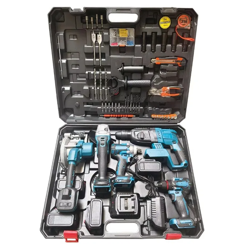 hit productProfessional OEM Iron Material 18V 21V 24V 48V Lithium Battery Cordless Drill Screwdriver Tool Set with Charger