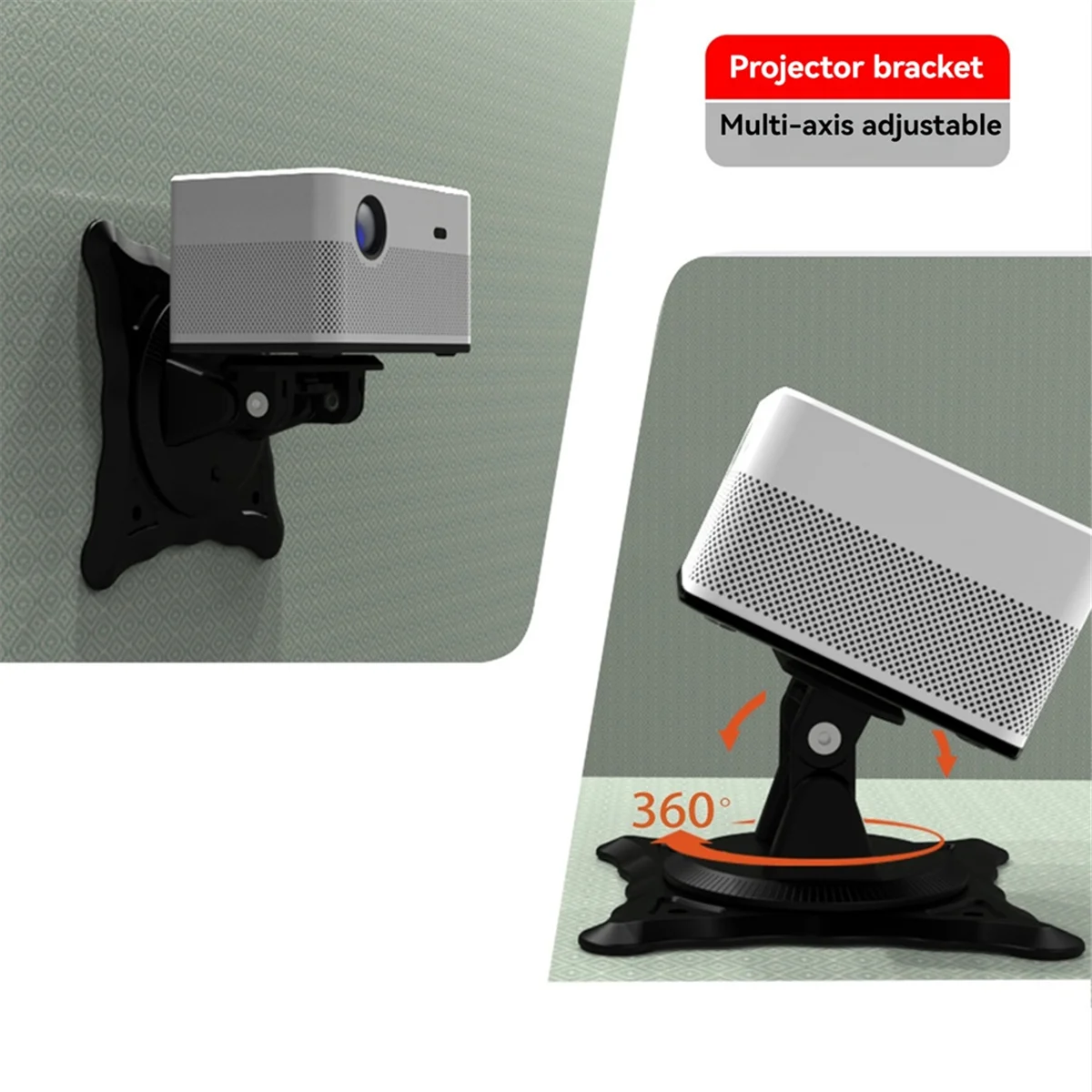 HOT Multi Functional Projector Gimbal Desktop Bracket Lifting Bracket Wall Mounted Bracket 360 Degree Rotating Bracket Black