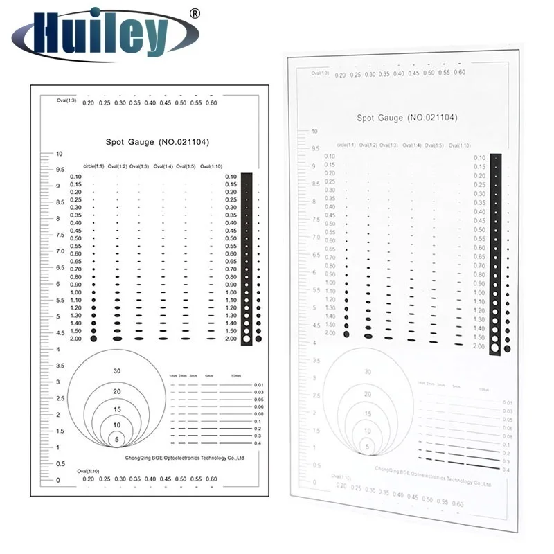 Spot Gauge Comparison Card Ruler Point Dot Line Gauge Scratched Area Circle Ellipse Diameter Line Width Thickness Micrometer