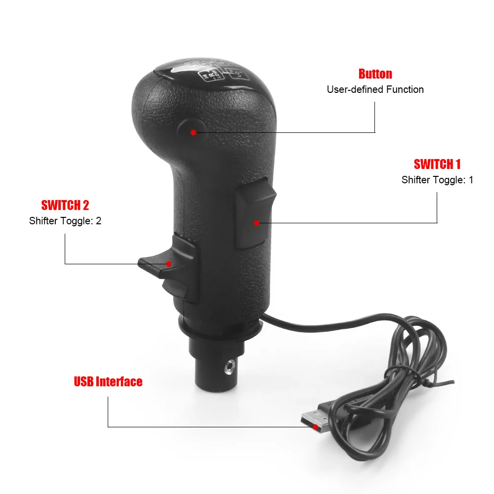Left Hand USB Truck Simulator Shifter Knob for G923 G29 G27 G25 TH8A for ETS2&ATS Euro Truck High Low Gear Simulator