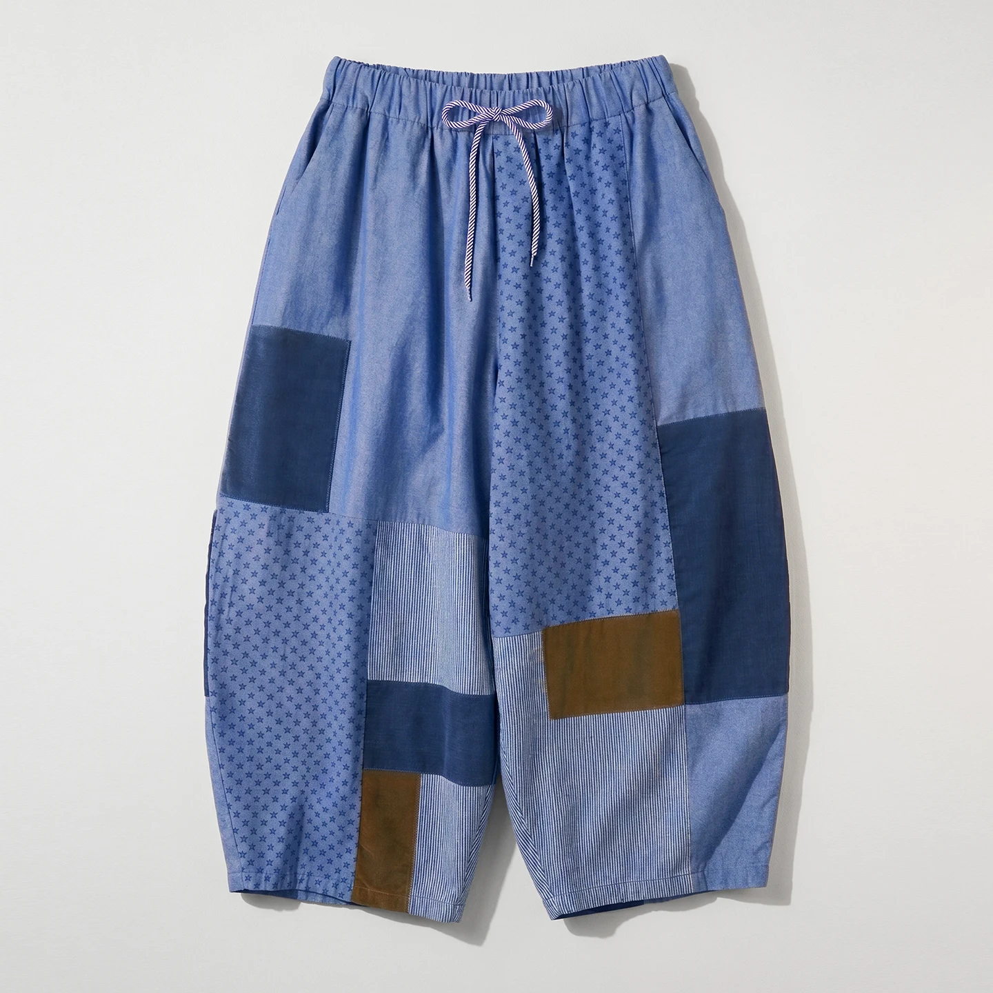 IMAKOKONI original design checkered stitching fashionable loose wide-leg pants trendy women's nine-inch pants