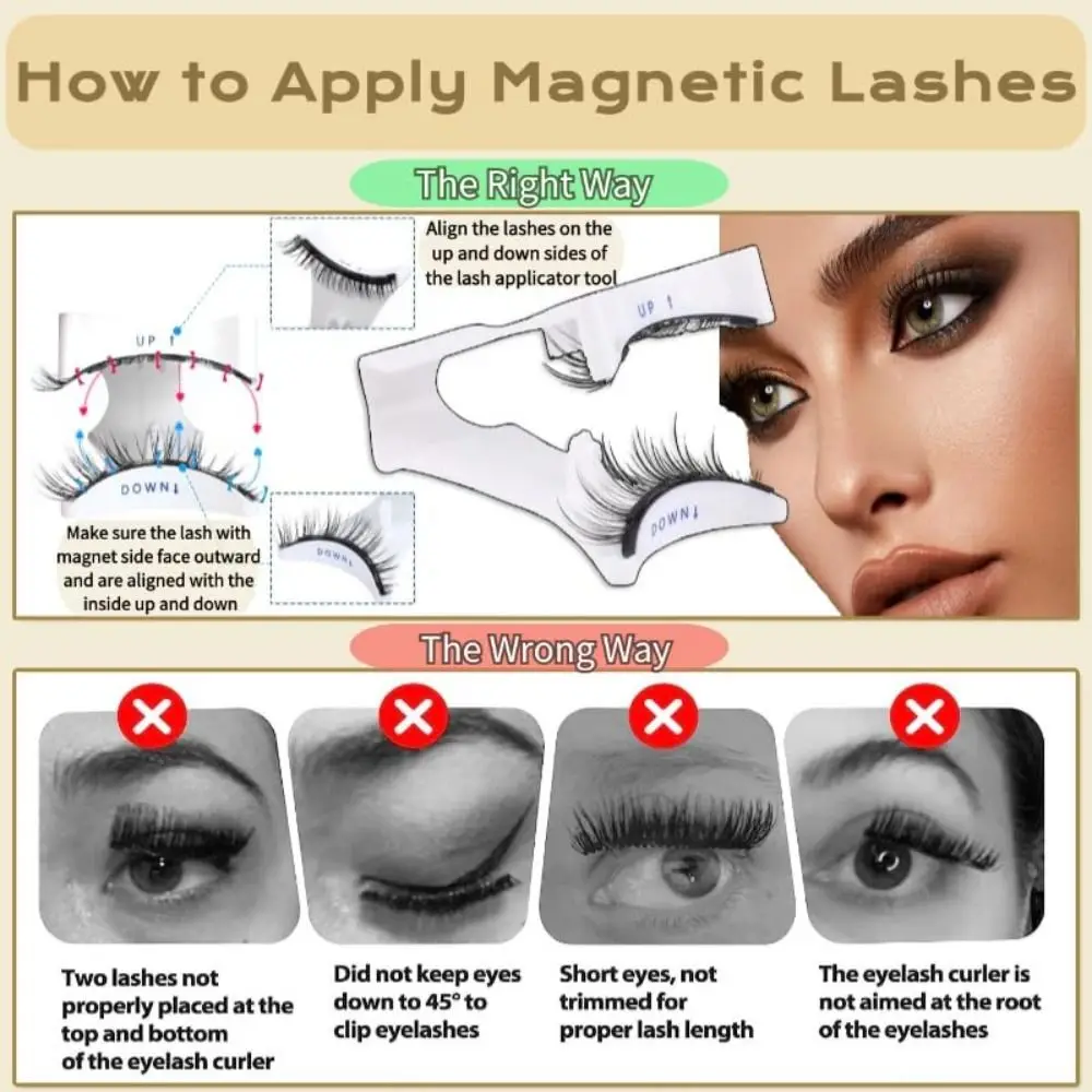 Zestaw magnetycznych rzęs bez kleju Naturalny wygląd Zestaw magnetycznych rzęs wielokrotnego użytku Faux Mink Magnetic Lashes