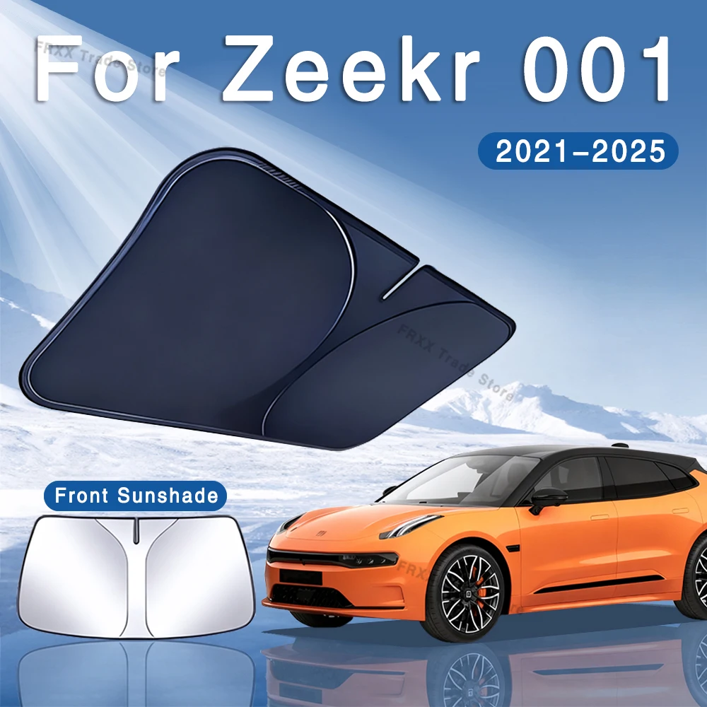 

For Zeekr 001 2021~2025 2023 Foldable Car Sun Visor Front Windshield Sunshade Heat Insulation Summer Cooling Auto Accessories