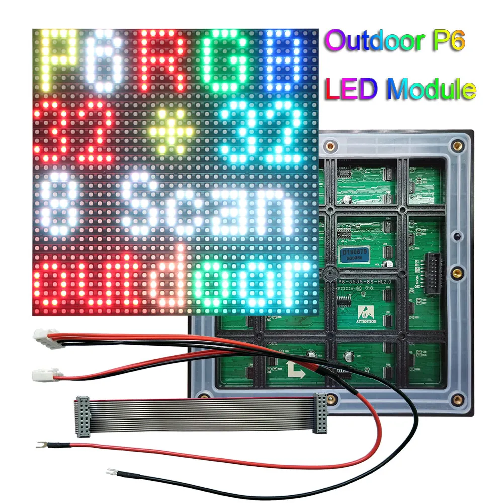 Outdoor P6 LED Module 192x192mm,Full Color LED Display Video Wall Panels,LED Matrix 32x32,HUB75 1/8 Scan