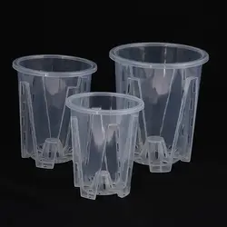 Plastic Root Control Transparent Flower Pot Breathable Beautiful Phalaenopsis Orchid Pots With Stomata with Tray Planting Pot