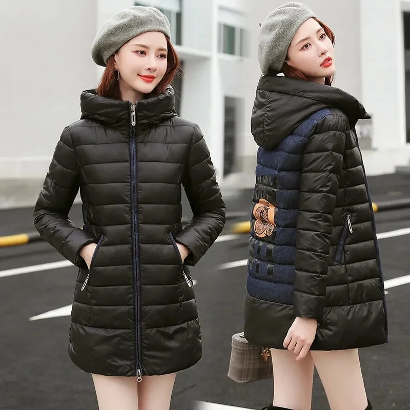 

Winter Jacket Women's Hooded Warm Parkas Hight Quality Female New Collection Hot Cotton Coat