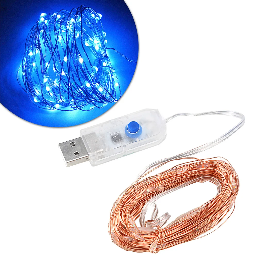 100LED 구리선 LED 스트링 라이트 10m 크리스마스 휴일 웨딩 파티 정원 야외 장식용 요정 조명