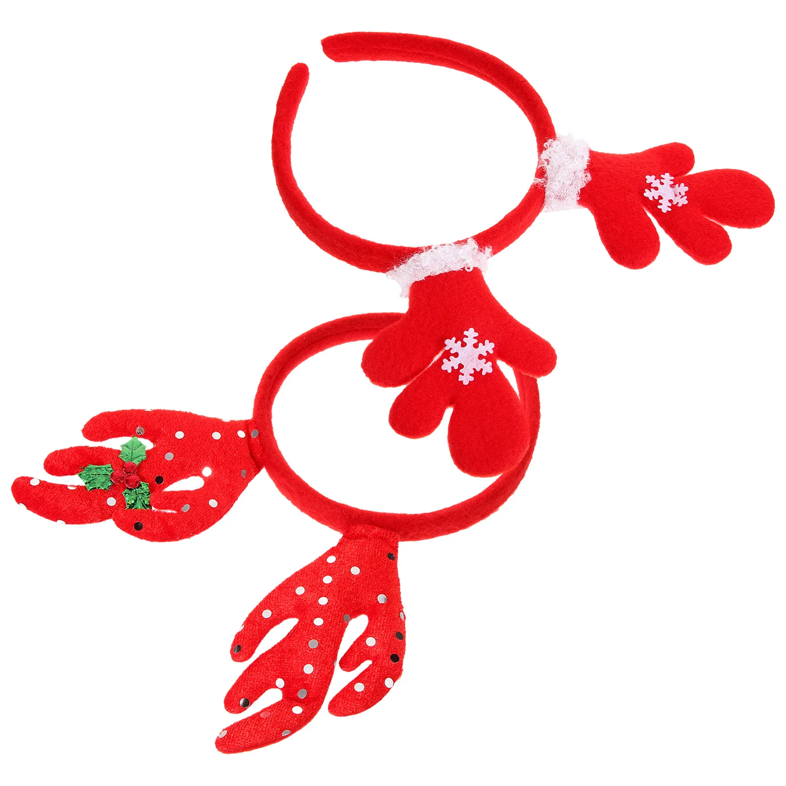 

2 шт., рождественская повязка на голову с рогами, классический рождественский обруч для волос, легкие зимние аксессуары для волос для взрослых, детей, праздничные развлечения