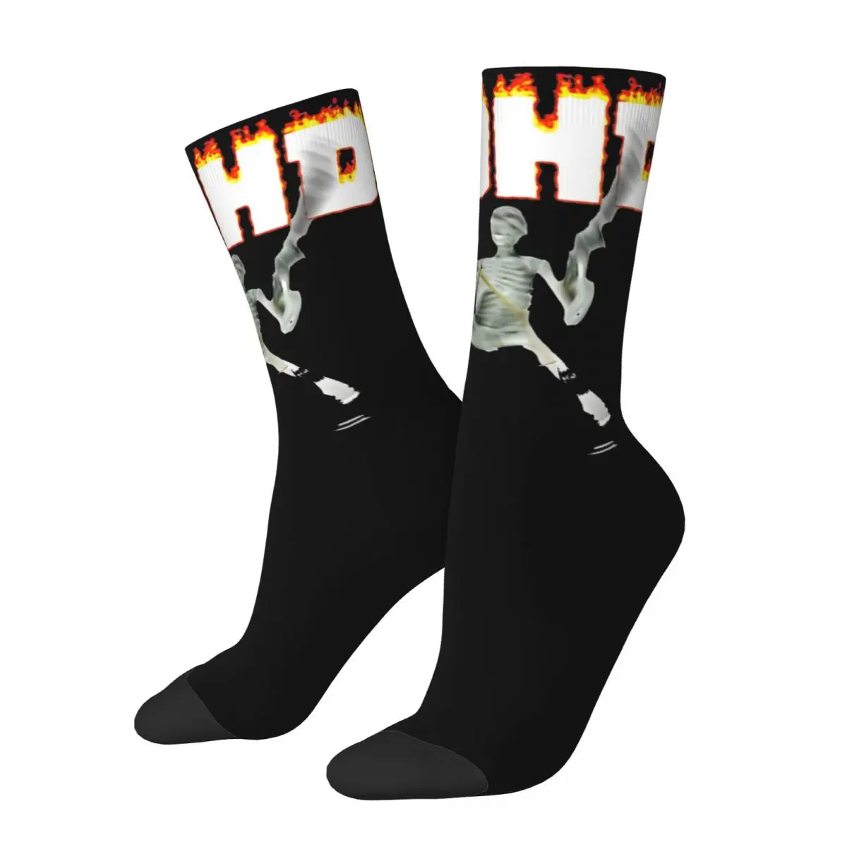 

Hip Hop Men Socks Funny ADHD Skeleton Meme Merchandise Comfortable Skateboard Socks Spring Autumn Winter