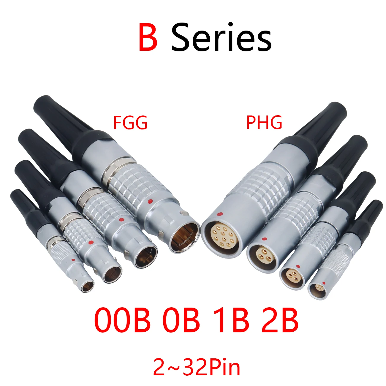 Kabel-Dockingbuchse PHG 00B 0B 1B 2B Serie 2-32-poliger Push-Pull Selbstverriegelnder Steckverbinder und FGG-Stecker
