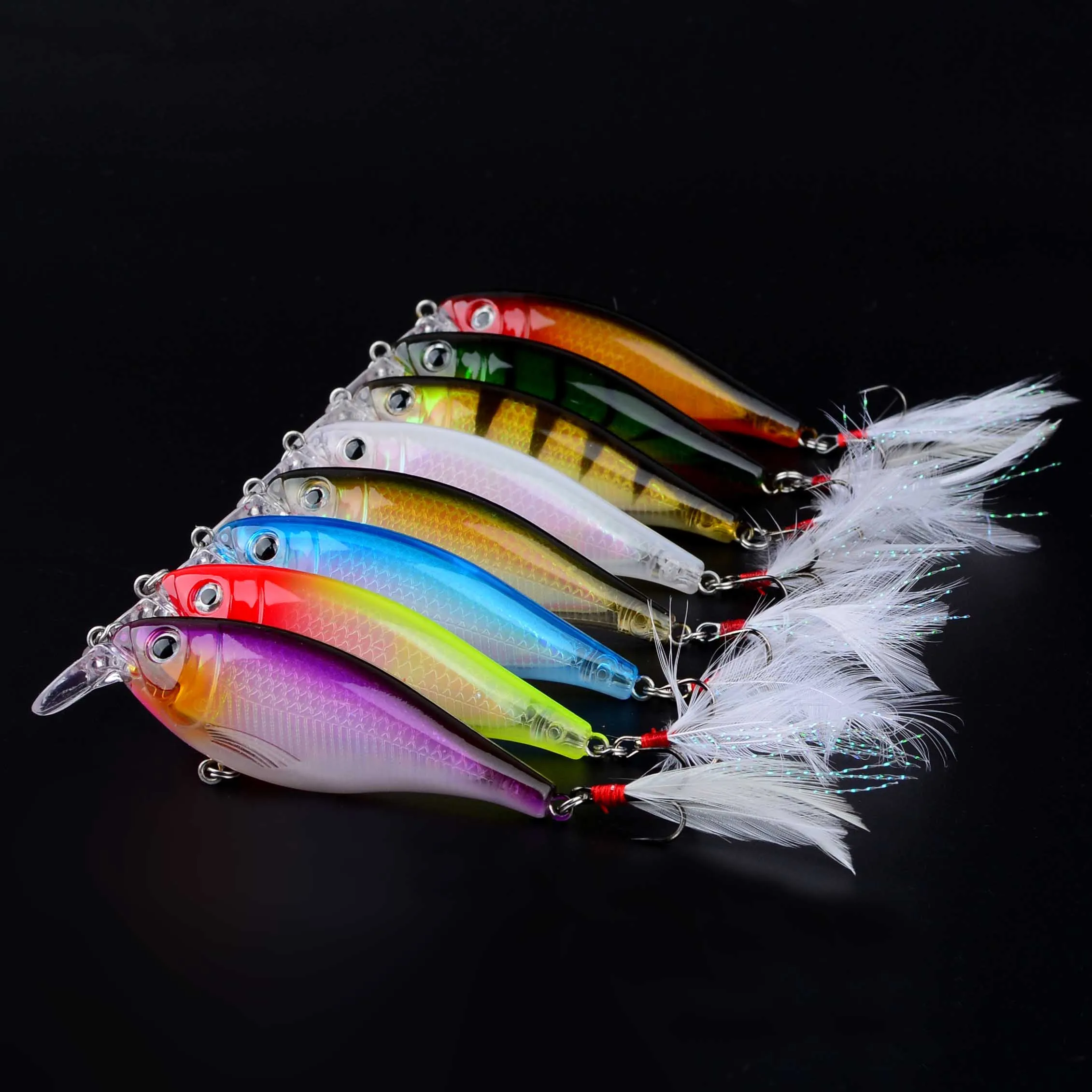 8 Uds señuelo de pesca Minnow Wobbler señuelo Jerkbait Swimbait cebo duro Artificial cebo para trucha pesca en el océano cebo de lubina - imagen 4