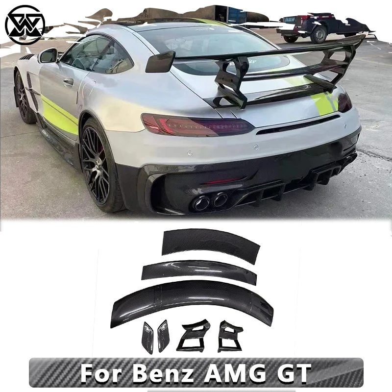 

Carbon Fiber Spoiler Wing Rear Trunk Lid Tail Fins For Mercedes Benz AMG GT GTS Car Spoiler Splitter Upgrade