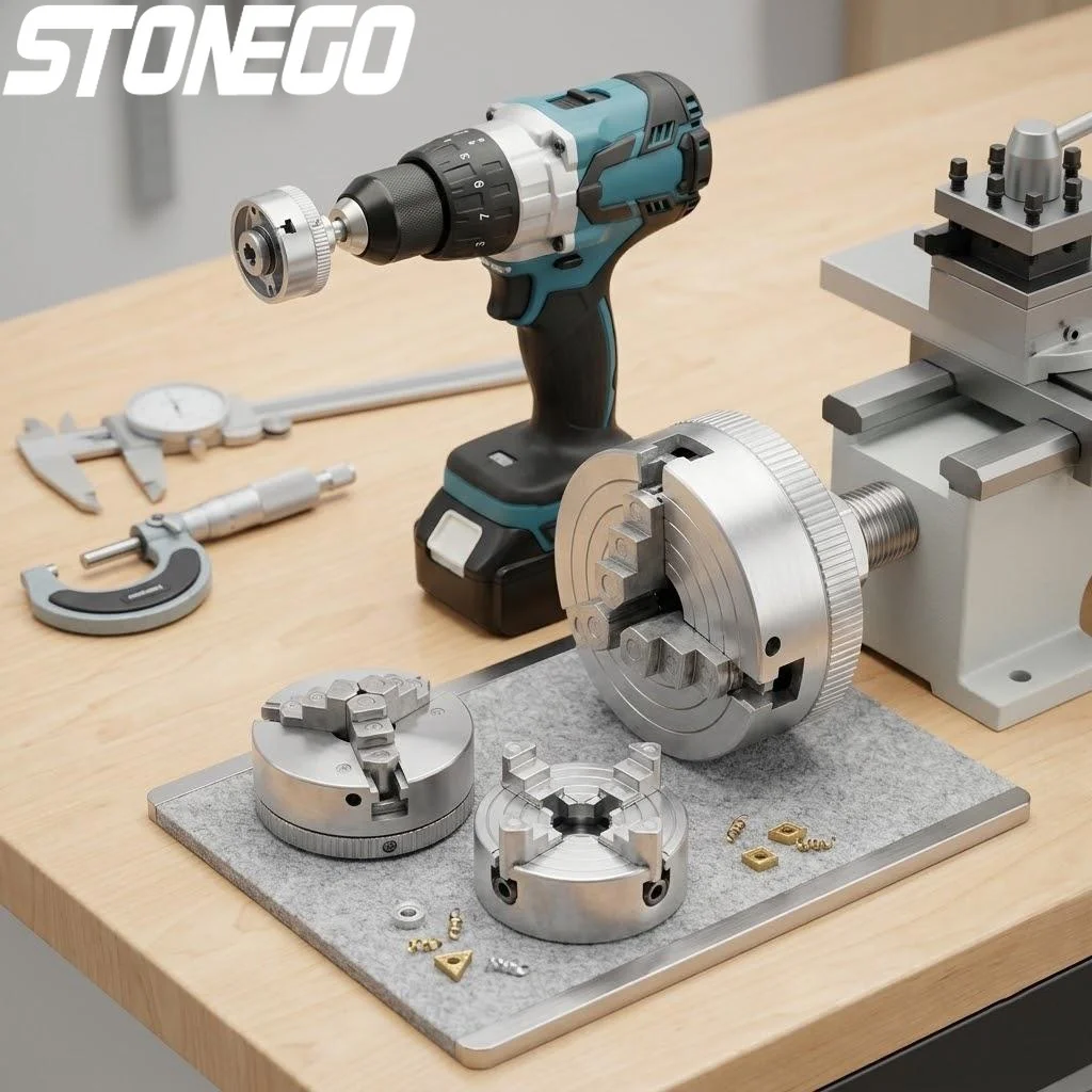 ヘビーデューティーセルフセンタリング電動旋盤ドリルチャック-3-4-ジョー-m12-x-1mm-リンケージ高精度穴あけ工具