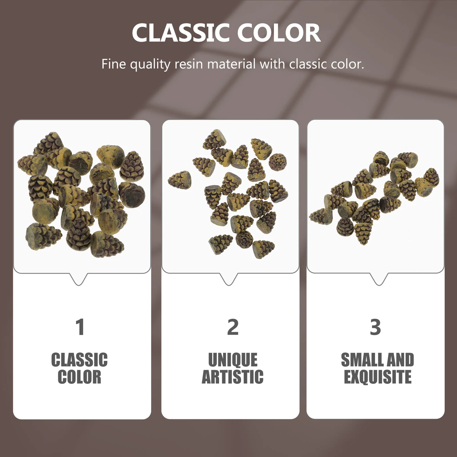 

20Pcs Pine Cone Resin Artificial Classic Color Christmas Hanging Ornament Tree Decor Unique Festival Decoration