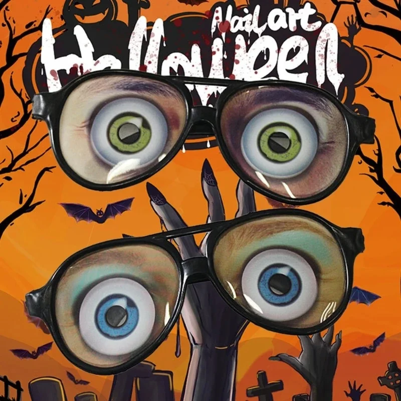 1pc  Halloween tricks toy, joke, funny eyes, glasses, joke costume, glasses, party accessory for Halloween fools day