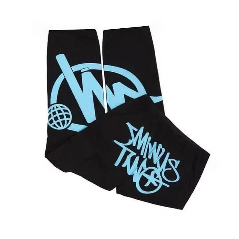 2026 Neuer Stil Graffiti-Buchstaben-Globus-Grafik-Hose Elastischer Kordelzug Lose Y2K Hip-Hop Streetwear Lässige Lange Hose für Kinder – Detail 11