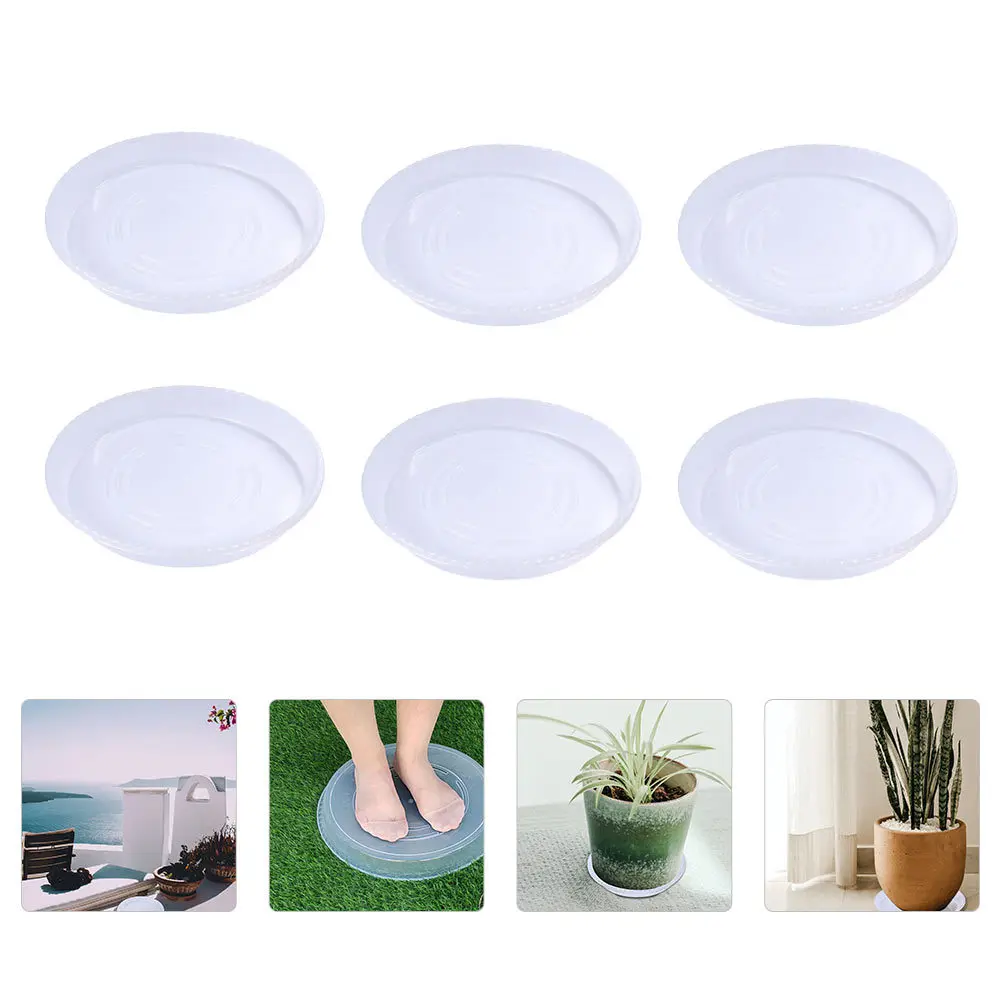 

6Pcs Professional Flowerpot Tray Plastic Plant Pot Plate Simple Design for Indoor Outdoor Use Plant Pots Tray Plants Pots Base