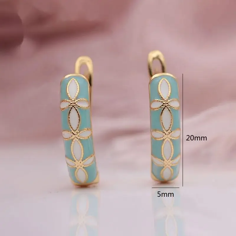 2024 Spring and Summer New Chinese Style Retro Enamel Blue and White Porcelain Pattern Earrings, A Perfect Gift for Friends