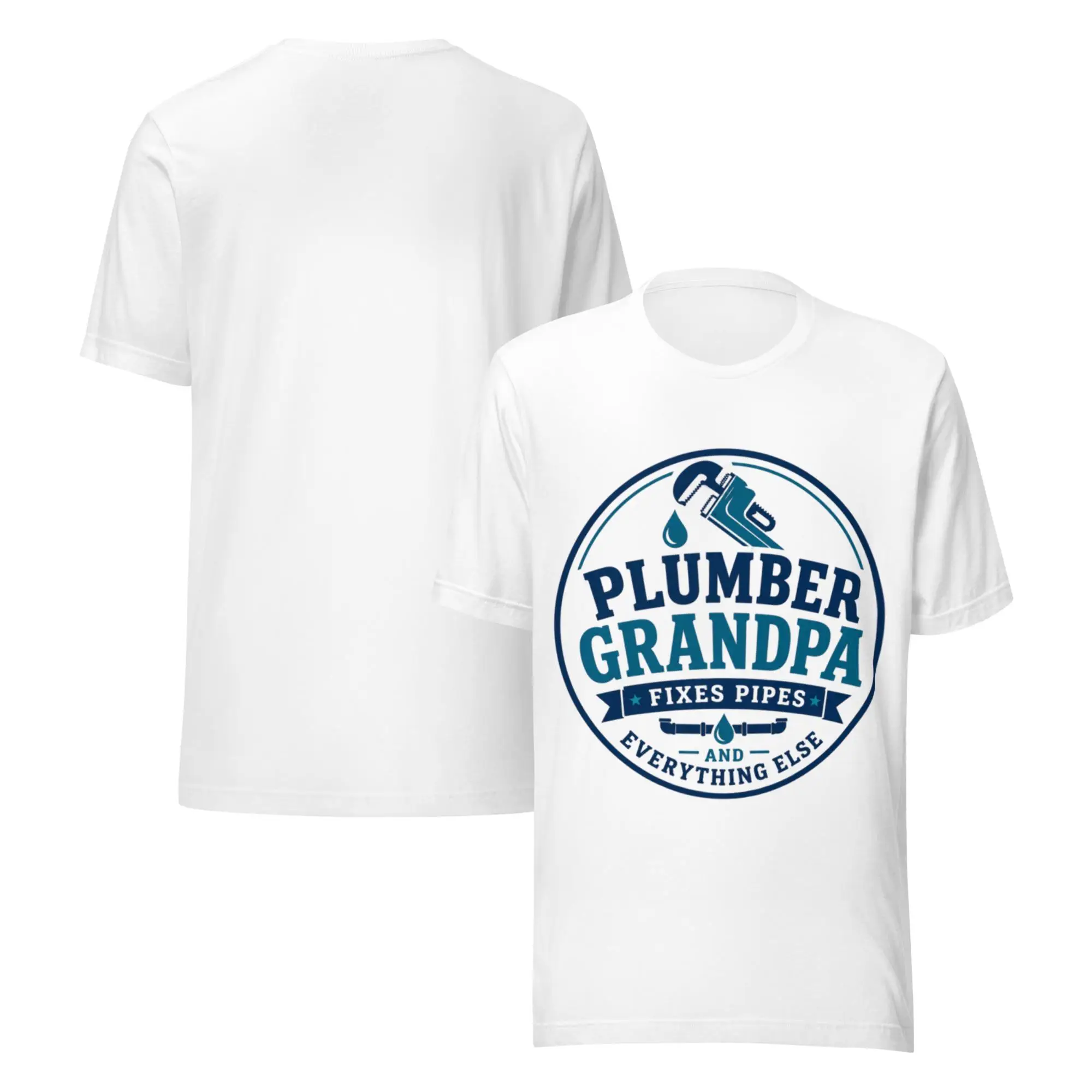 Plumber Grandpa T-Shirt Father's Day Gift for Plumber Blue Collar Shirt Trade Worker Gift High-Quality T-Shirt Classic Fashion