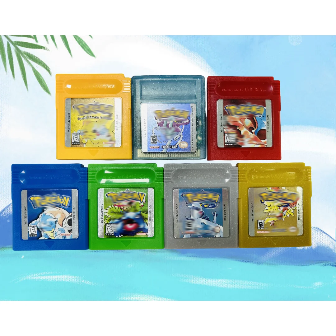 

GBC16 Биты для карт Оригинальные портативные игровые карты GBC Game Series Красный Кристалл Синий Классическая игра Английский язык Подарок