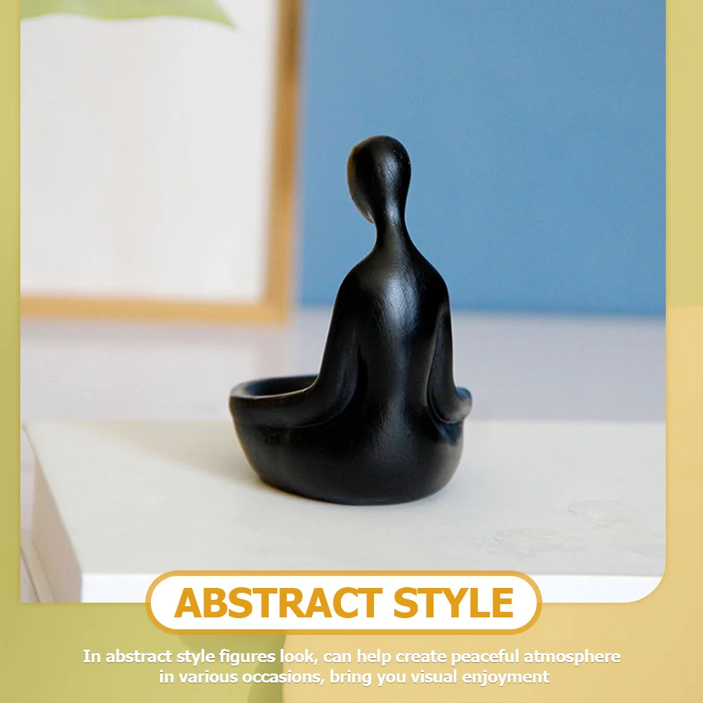 

Tea Light Holder Resin Candlestick Thinker Figurine Stand Ornament Candlesticks Decorative for Desktop Decoration