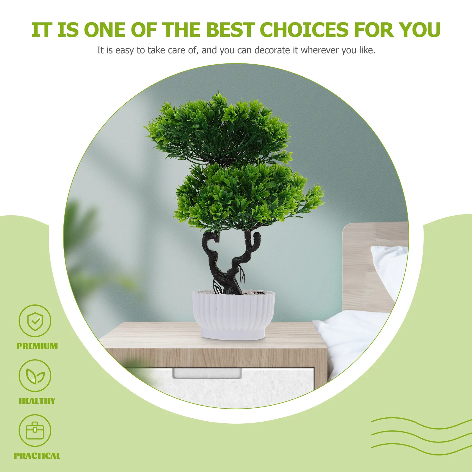 

Plastic Simulation Bonsai Pine Tree Artificial Faux Plant for Home Banquet Wedding Decoration Emulated Tree
