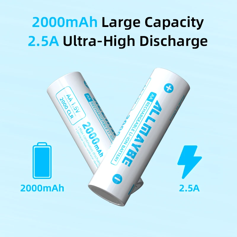 شاحن بطارية XTAR LC4 + 4 قطعة 1.5 فولت AA CLR 2000 مللي أمبير بطارية ليثيوم أيون قابلة للشحن مخرج جهد ثابت وتفريغ خطي