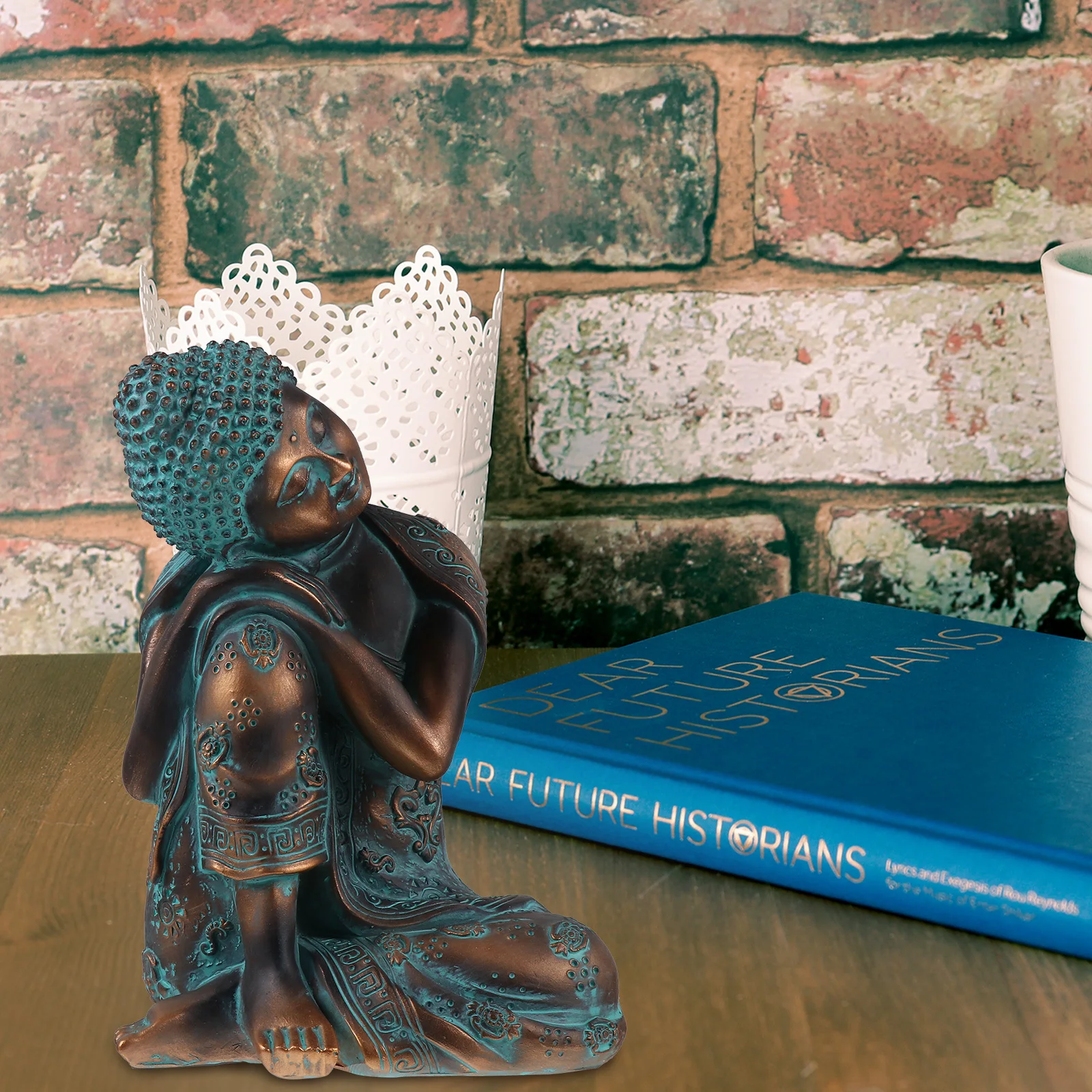 

Exquisite Resin Buddha Statue Micro Landscape Ornament Desktop Decoration Calm Facial Expression Lucky Decor Buddha Statue