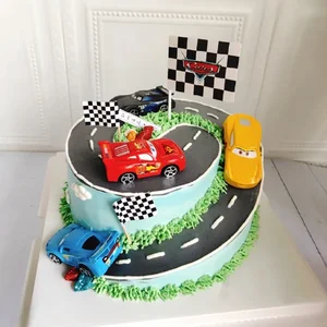 Kindergeburtstagstortendekorationen, Cartoon -Autospielzeug, Desserttisch Kochdekorationen, Lightning McQueen Mater 12 Hauptverkaufs -Top -Königin -Kuchen - №3