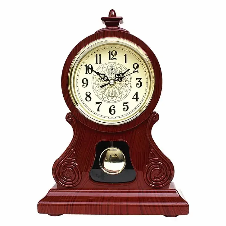 Nordic Retro Table Clock Silent Pendulum Large Desk Clock American Vintage Bedroom Bedside Desktop Clock Living Room Gift Ideas