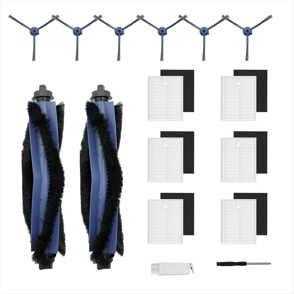 

БОЛЬШО! Аксессуары для Eufy G50/G50 Hybrid/L60/L50 с 2 основной щеткой, 6 боковыми щетками, фильтрами (с губкой), запасные части